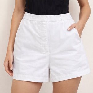 Zara White High-Rise Tailored Women's Shorts